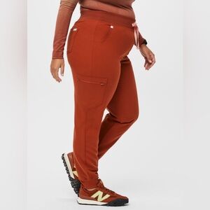 MUST GO BY 6/30 FIGS High Waisted Zamora Petite Jogger Scrub Pants in Orange